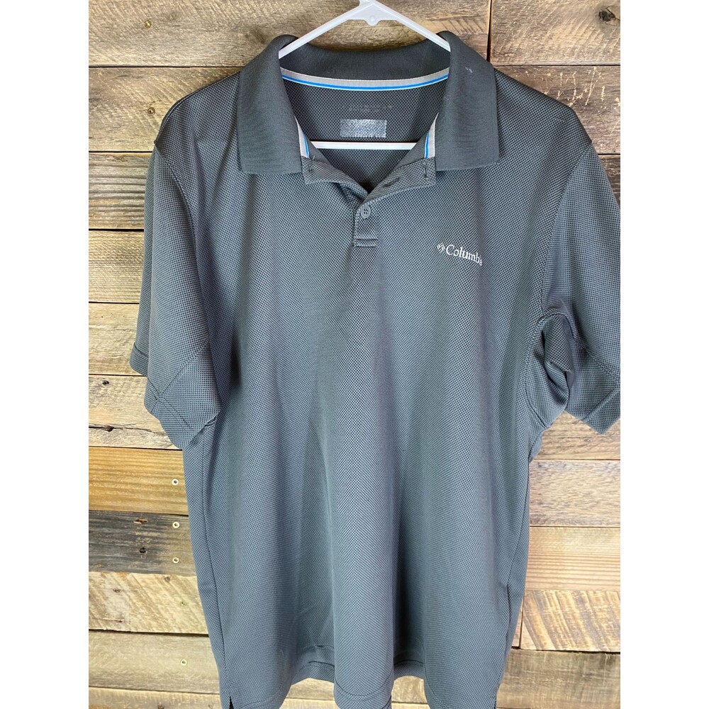 Columbia Mens Sz 45" Chest Gray Short Sleeve Polo Shirt